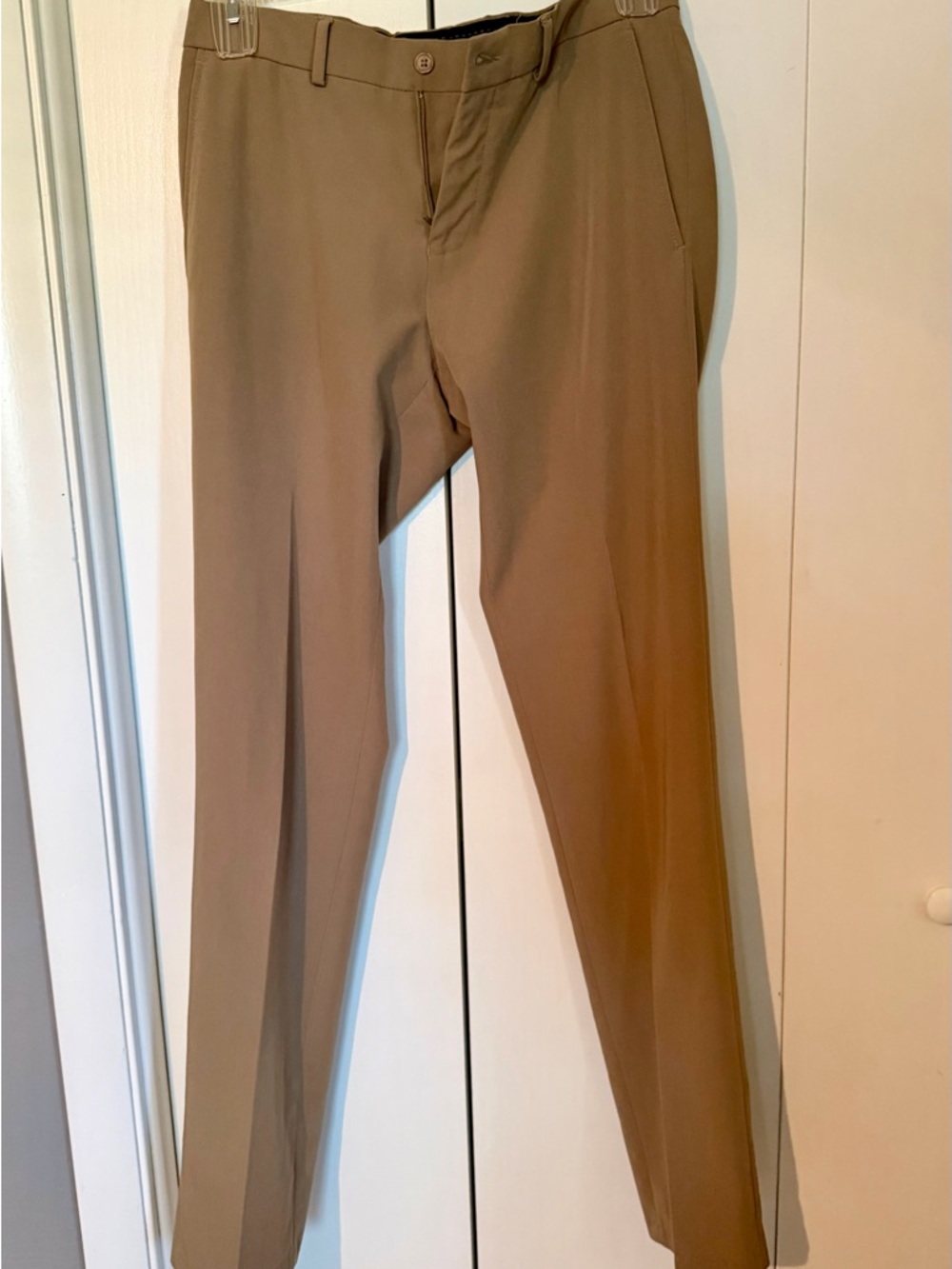 Men's Classic Slim Dress Pants in Tan-No Iron-29 x 36